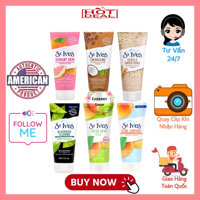 Sửa Rửa Mặt Tẩy Tế Bào Chết 100% Thiên Nhiên St.Ives (170g)