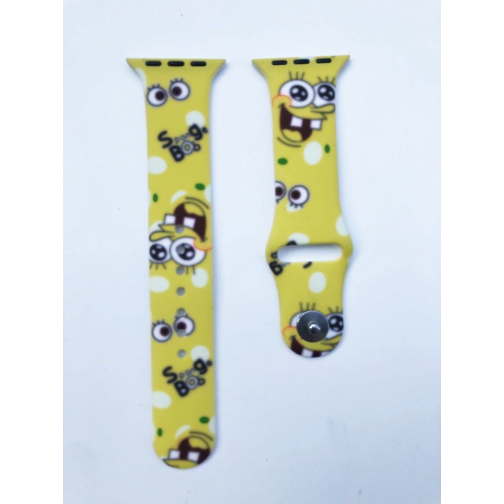 Dây Đeo Đồng Hồ Bằng Silicon Họa Tiết Mèo Kitty Dễ Thương Cho iWatch 38mm 40mm 41mm 42mm 44mm 45mm 8 7 6 SE 5 4 3 2 1