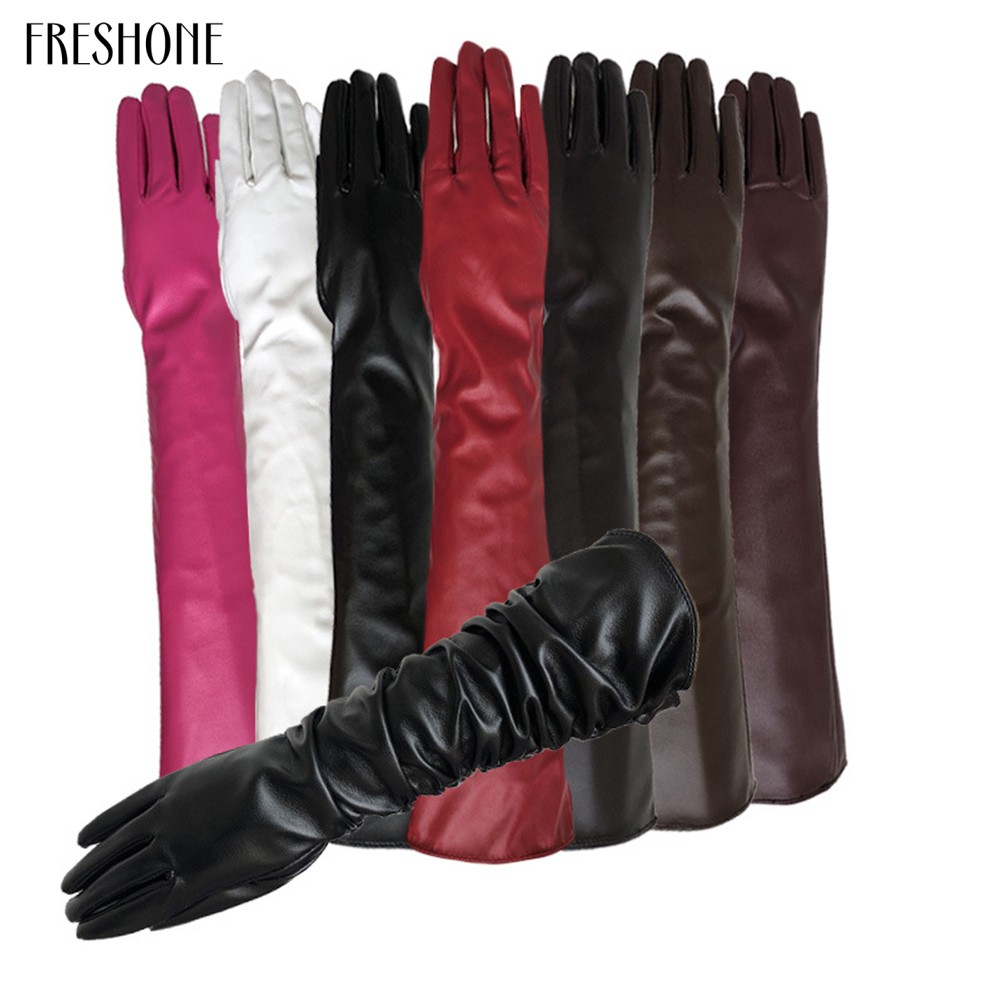 Găng tay da màu trơn cho nữ
