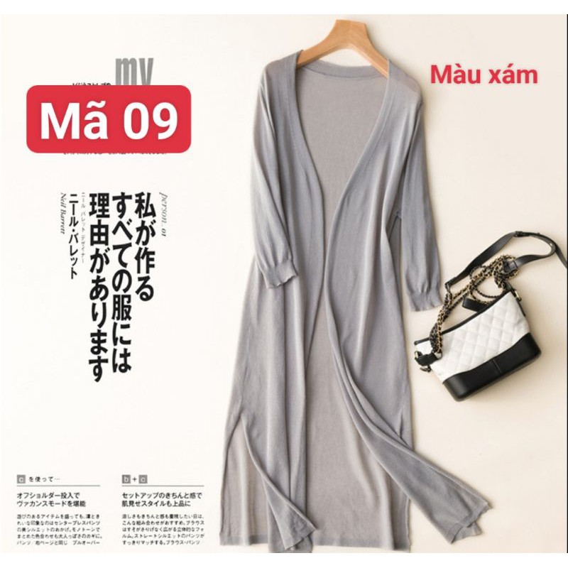 - Áo khoác cardigan len mỏng dáng dài thời trang