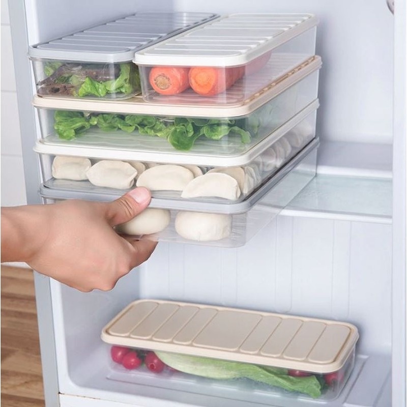 Hộp Đựng Bánh Bao / Thực Phẩm Tươi Trong Tủ Lạnh Có Nắp Đậy Tiện Lợi