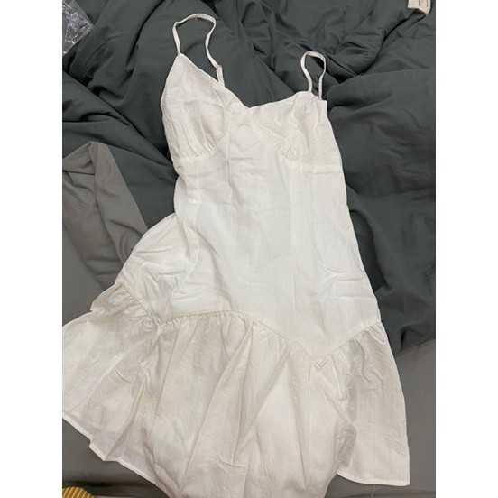 Đầm trắng 2 dây body đuôi cá ,Váy 2 dây dáng lỡ cho mùa hè