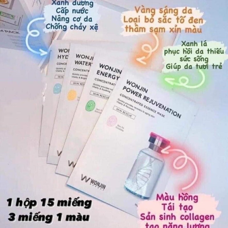 Mặt Nạ WONJIN 10 - 15 Miếng, Hộp Mix - full