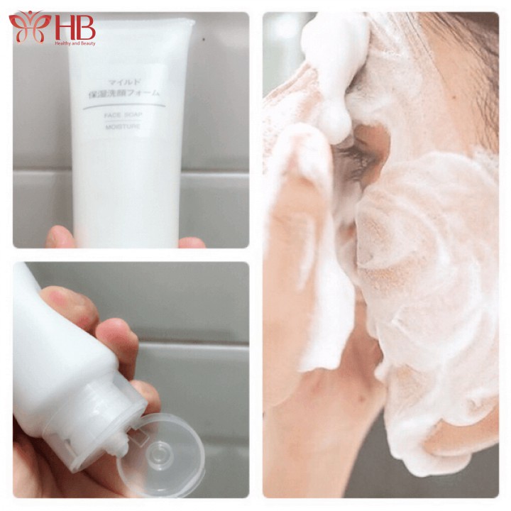 Sữa rửa mặt Muji Face Soap dịu nhẹ 100g Nhật Bản và rửa mặt tẩy tế bào chết Muji Face Soap Scrub