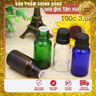 [15ml/20ml/30ml] Lọ chiết tinh dầu thủy tinh nắp vặn đen nhỏ giọt - lọ đựng tinh dầu