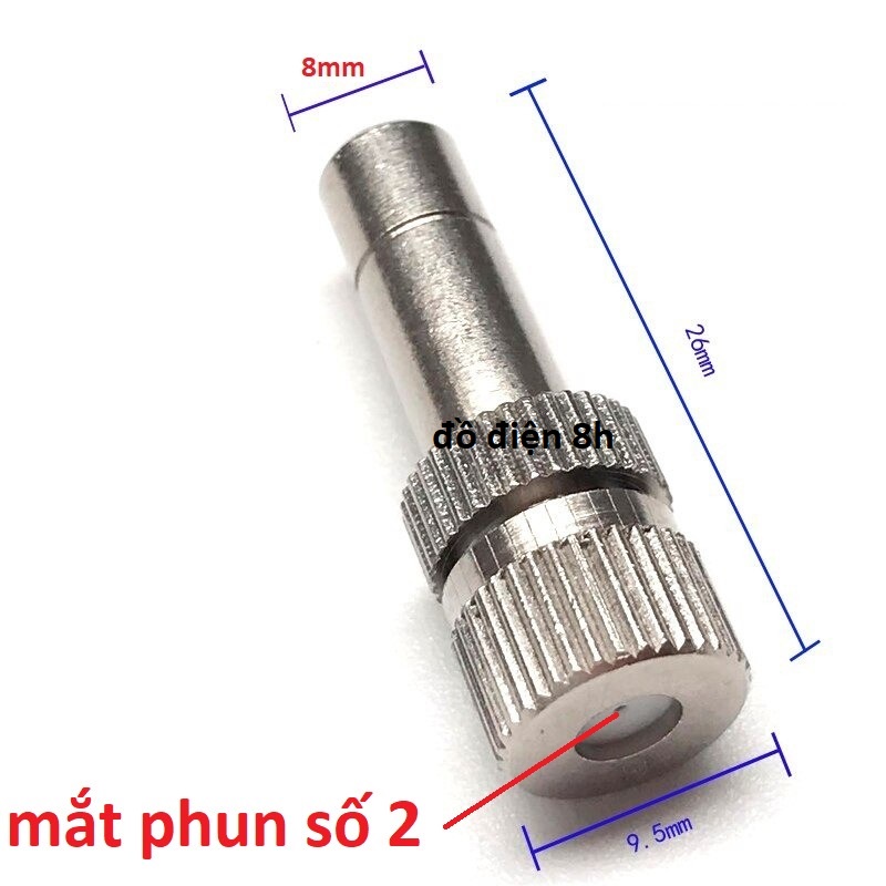 Béc phun sương inox số 2-3-5-6-7-8 tưới lan/rau/ hoa ( mắt phun inox)