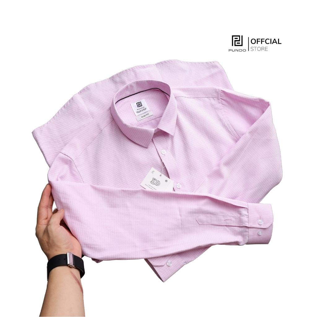 Áo sơ mi nam dài tay PUNDO cổ bẻ 4 màu basic chất cotton đũi cao cấp ASMPD50