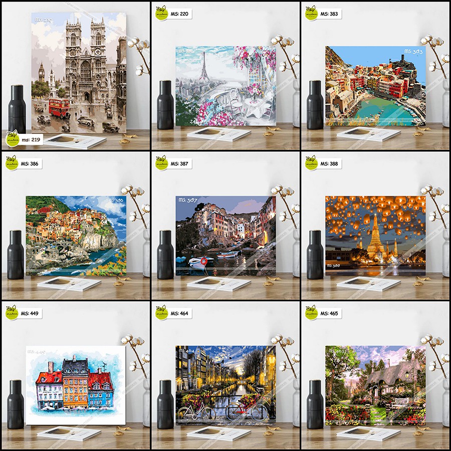 Tranh sơn dầu số hóa tự tô tổng hợp Phong Cảnh Madoca - Có Khung 40x50 | BigBuy360 - bigbuy360.vn