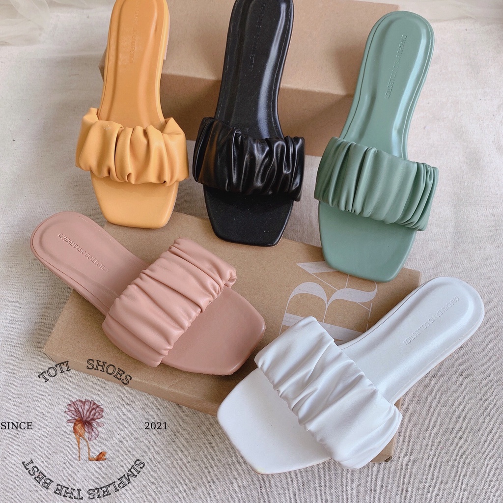 DÉP NỮ TOTIIE SHOES - DÉP LÊ NỮ THỜI TRANG - DÉP QUAI NGANG ĐẾ BỆT - D2005740 D2205110