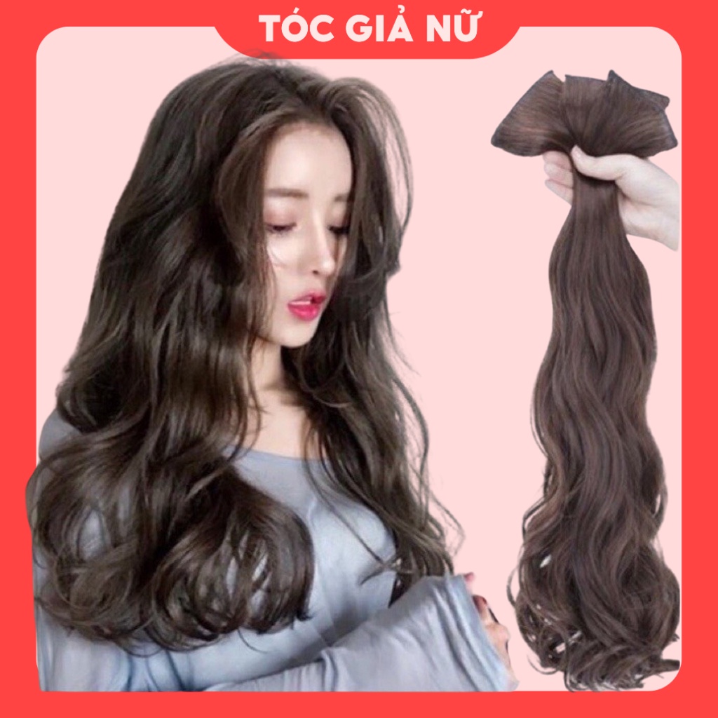 Sét 3 dải Tóc Giả Kẹp xoăn sóng cao cấp làm dày tóc, tự nhiên mềm đẹp