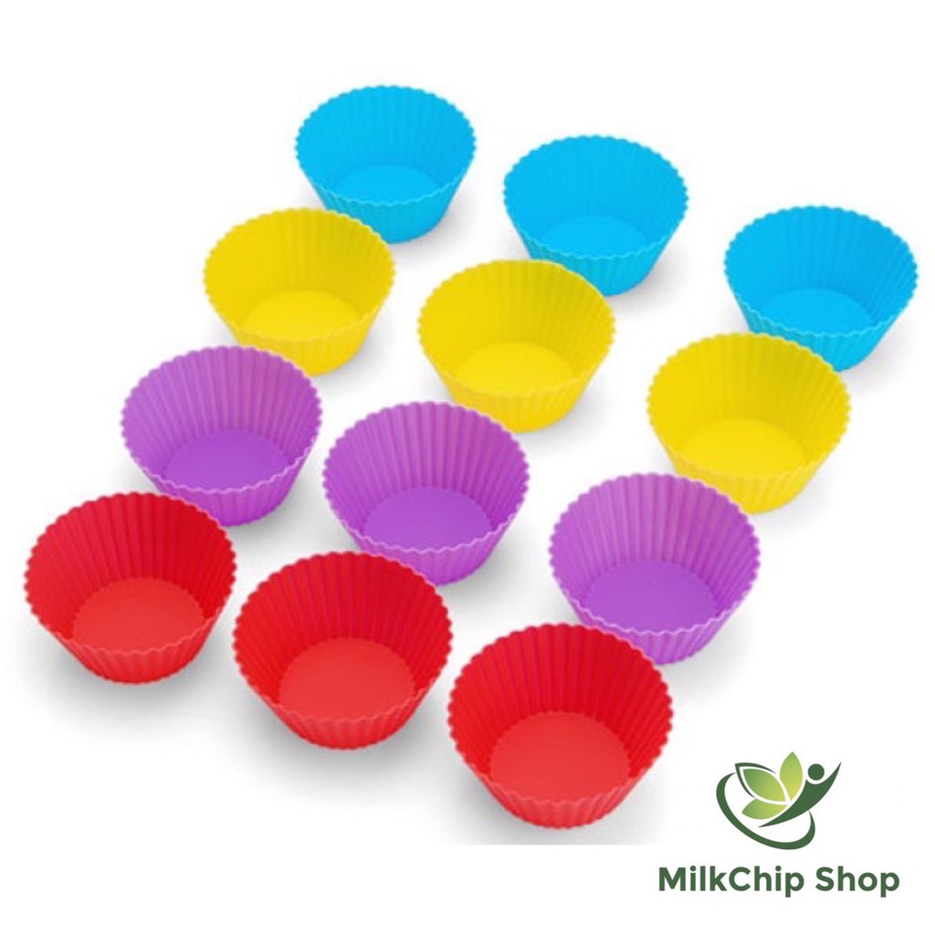 Khuôn làm bánh bông lan, cupcake, muffin bằng silicon chịu nhiệt đường kính 7cm C001