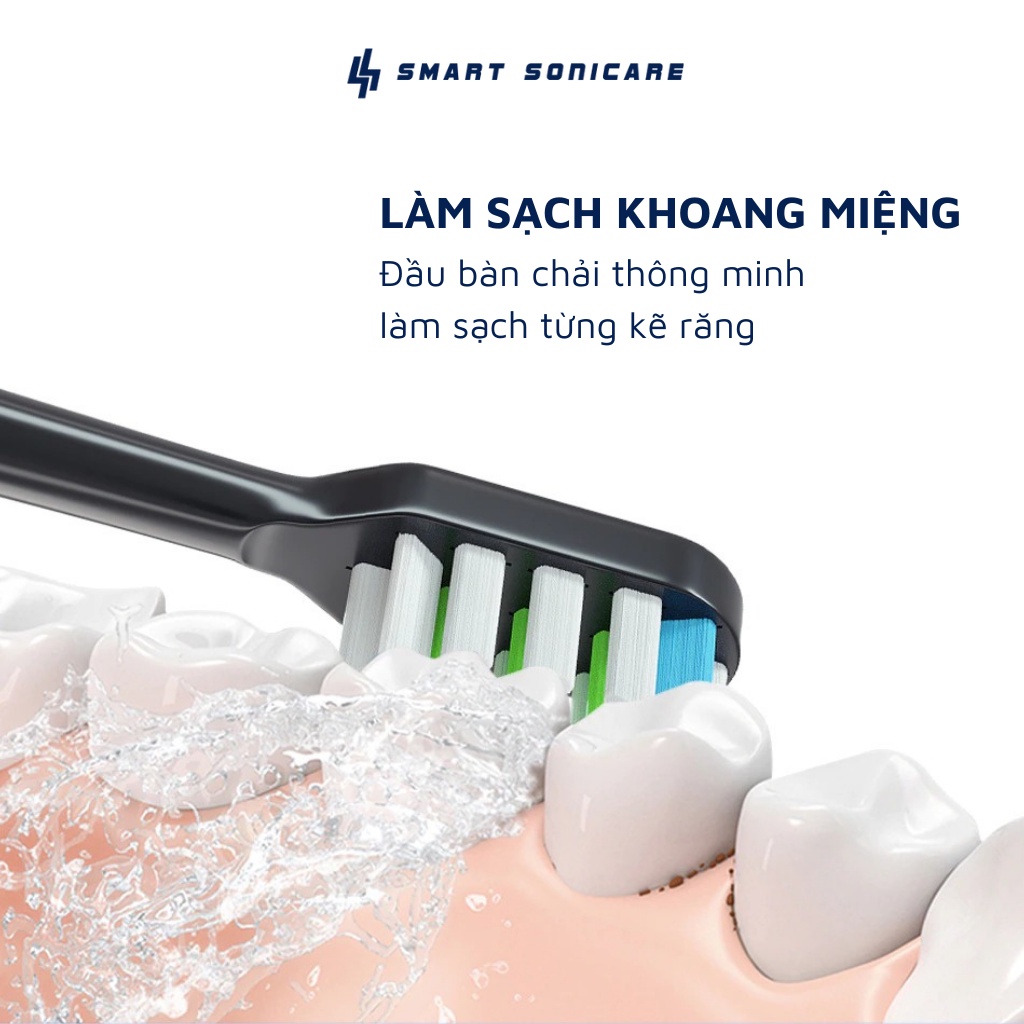 Đầu bàn chải thay thế cho bàn chải điện Smart Sonicare SS01- Trắng-làm sạch mảng bám, diệt vi khuẩn