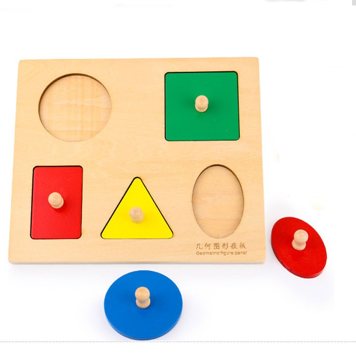 Giáo cụ Montessori bộ hình học đầy đủ đồ dùng dạy học 0-3 tuổi