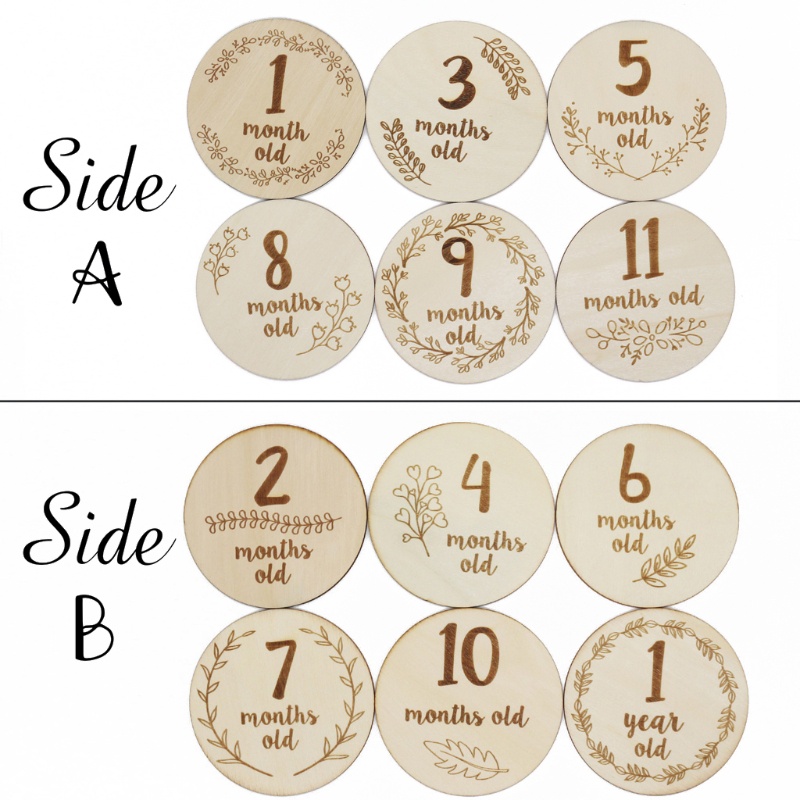 Thẻ Gỗ Kỷ Niệm Dùng Làm Đạo Cụ Chụp Ảnh Cho Bé Sơ Sinh