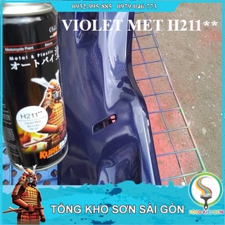 Chai sơn xịt Samurai màu xanh tím H211