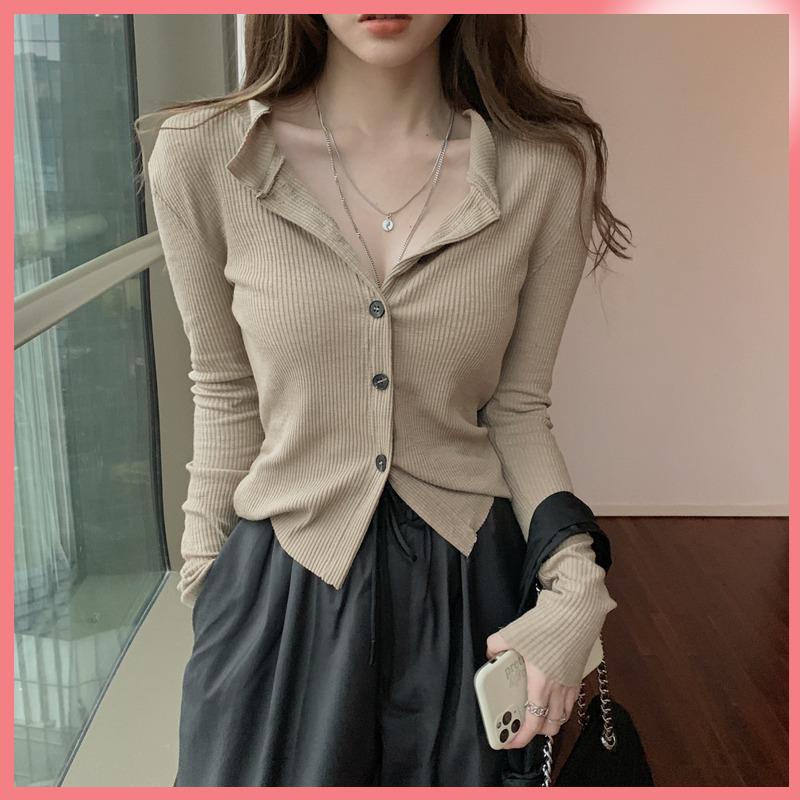 áo khoác croptop nu Áo Thun Dài Tay Ôm Dáng Thời Trang Dành Cho Nữ