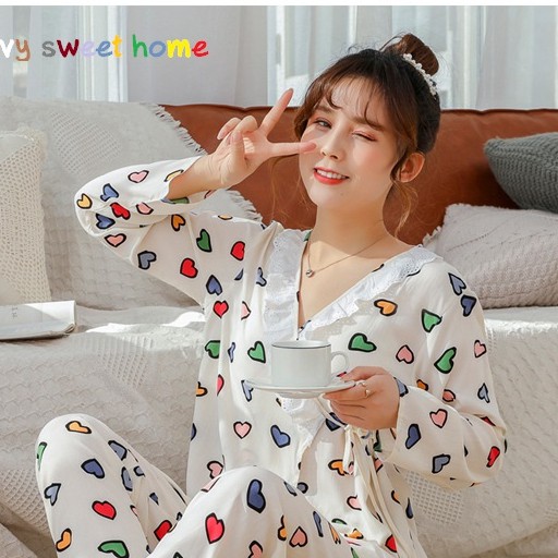 Đồ Bộ Vải Lanh Lụa Viscose Dài Tay 🌵 Bộ Mặc Nhà Vải Tole Hè Thoáng Mát 🌵 Bộ Cho Mẹ IVY239