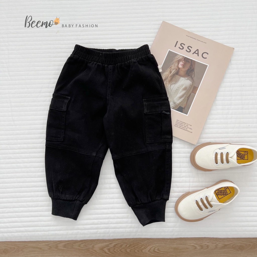 Quần kaki bé trai túi hộp cá tính, quần dài bé trai kaki túi hộp Beemo