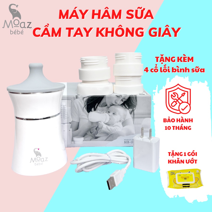 Máy Hâm Sữa Cầm Tay Không Dây Moaz BéBé MB-041 Chính Hãng Có Cổng Sạc USB Cực Tiện Lợi Cho Mẹ Và Bé