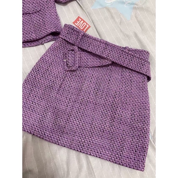 SẴN L Set dạ tím cổ điển hàng order QCCC