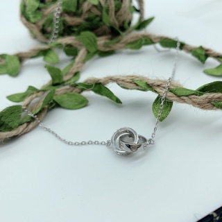 Dây chuyền 2 nhẫn lòng vào nhau mã sp: p01304