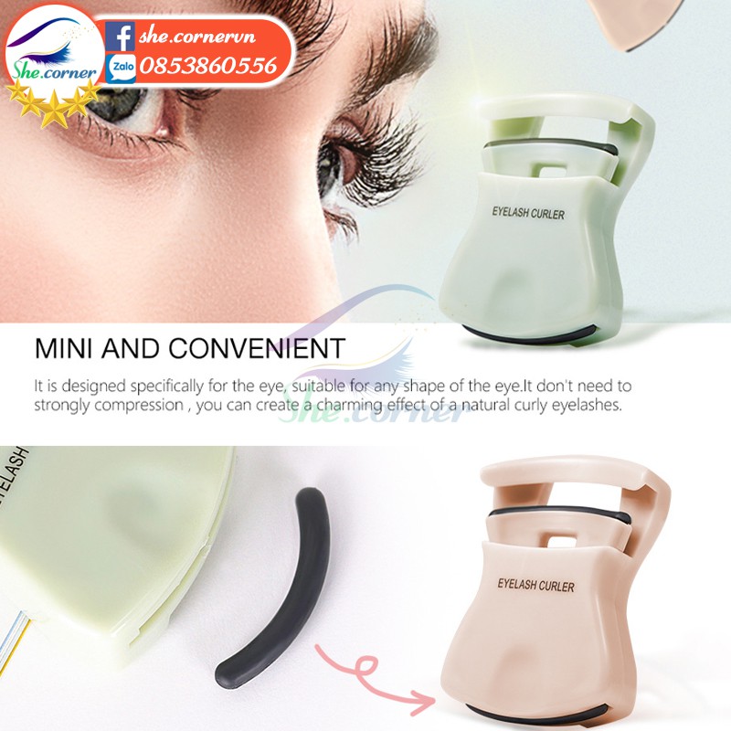 Kẹp mi bấm mi Mini Portable Plastic Eyelash Curler OT636  uốn mi cong tự nhiên quyến rũ