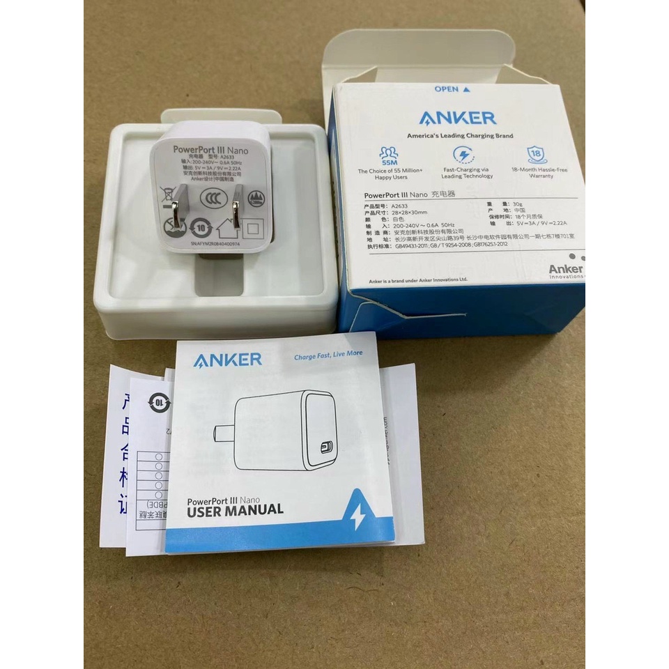 Củ Sạc 20W Anker Powerport III Nano A2633 và Cube A2149