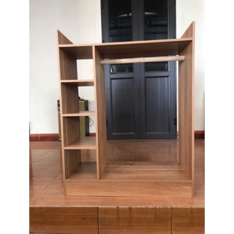 Giá , tủ Treo quần áo trẻ em, chất liệu gỗ MDF có kèm bộ sticker trang trí cho bé sáng tạo trang trí