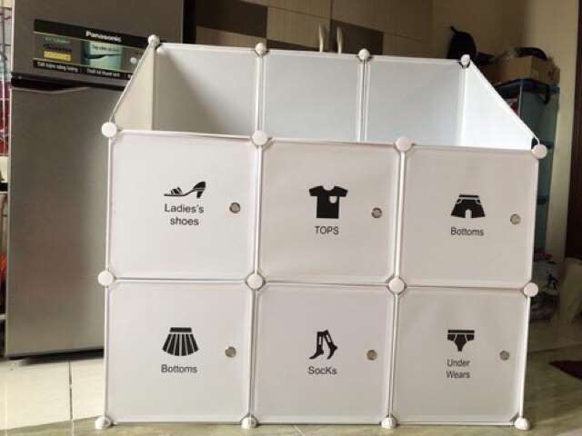 [ TẶNG 1 MÓC CÀI 20K] TỦ NHỰA GHÉP 6 Ô +3 KỆ GÓC ĐỂ ĐỒ ĐA NĂNG THÔNG MINH. Tăng 1 móc cài sườn tủ quần áo.