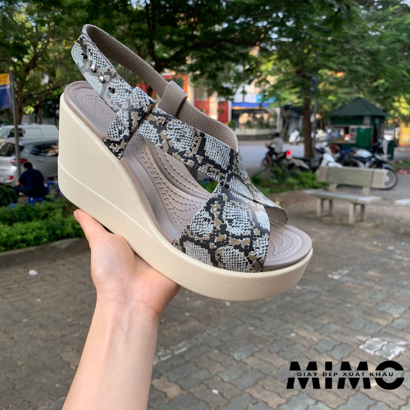 [Full box] - Sandal cao gót, sandal Cross Brooklyn 9p màu da beo sanh chảnh, êm nhẹ, bền đẹp cho nữ