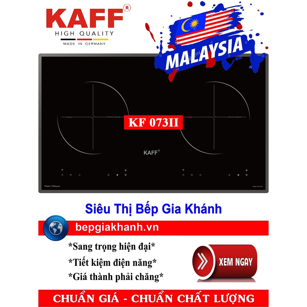 [HCM]Bếp từ đôi Kaff KF 073II nhập khẩu Malaysia