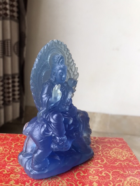 Tượng Phổ Hiền Bồ Tát lưu ly xanh  siêu rẻ