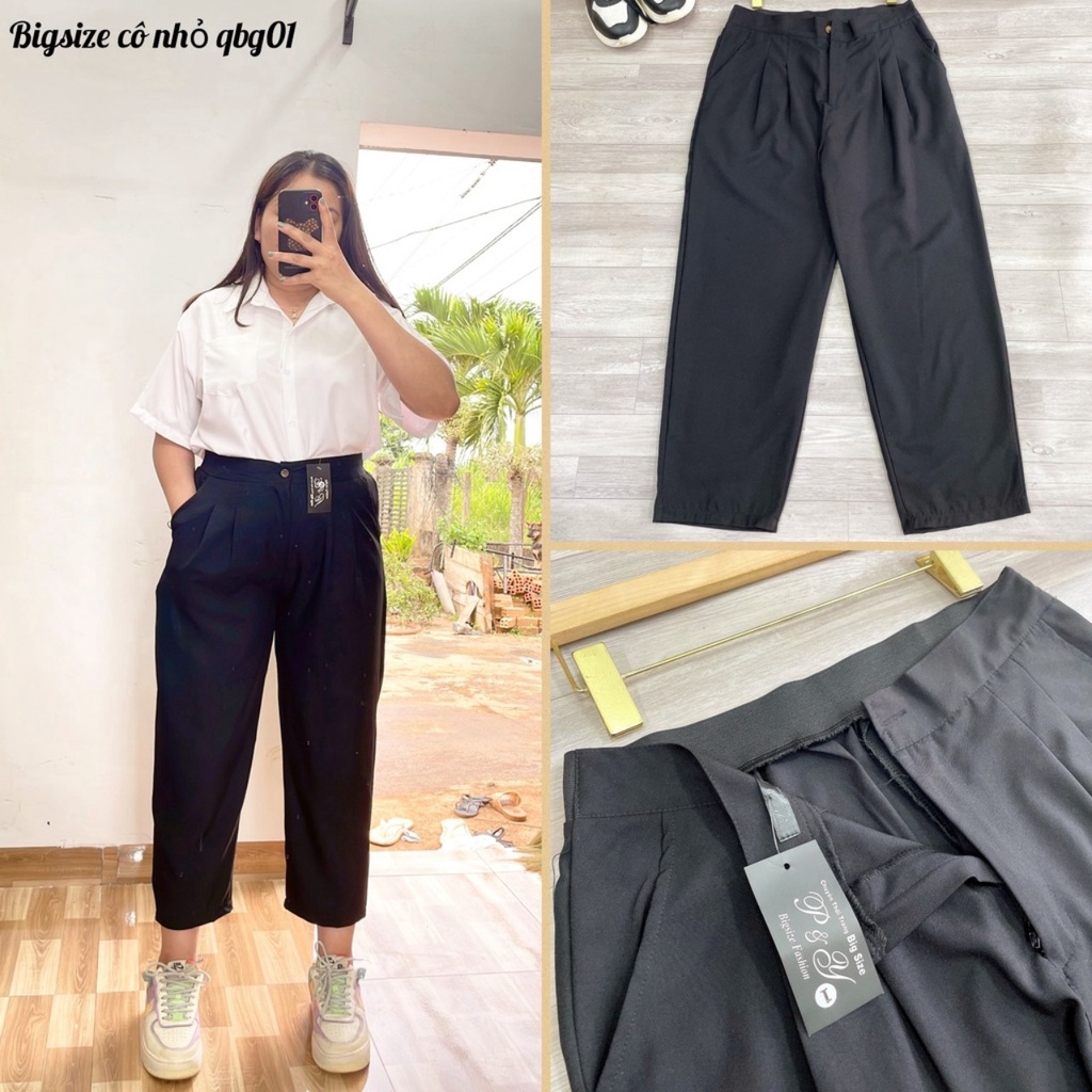 Quần Baggy Bigsize, Quần Phom Rộng Mặc Đi Làm,Đi Học,Đi Chơi Cực Thoải Mái QBG01 Đen