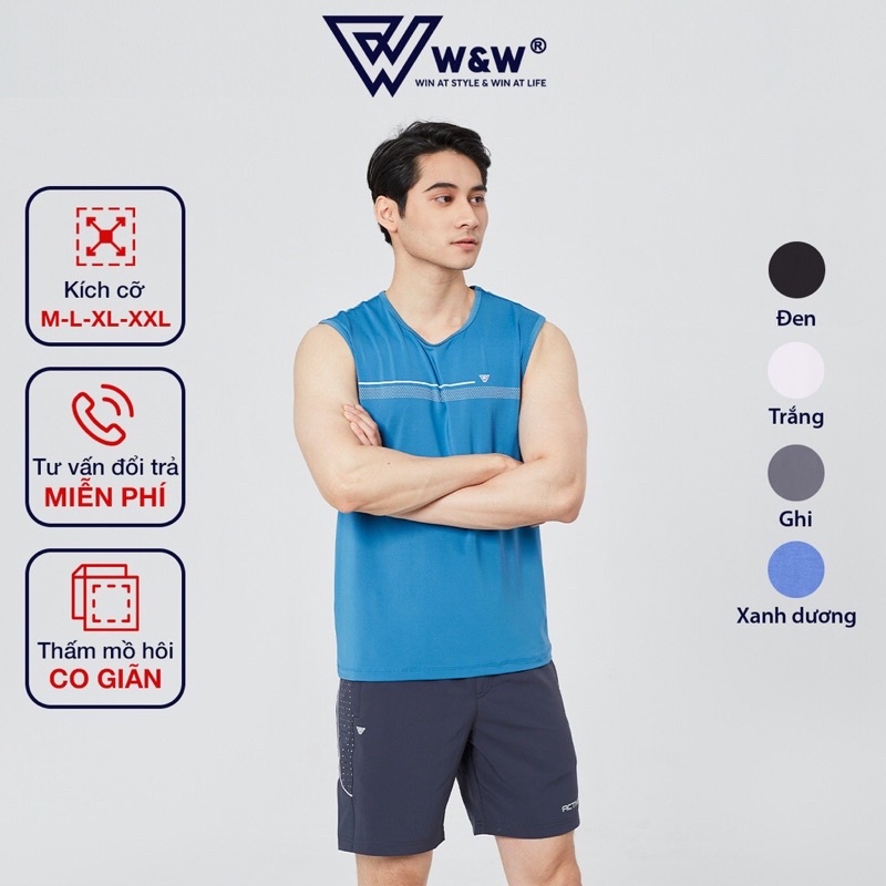 Áo Sát Nách Nam W&W Chất Vải Coolmax Cao Cấp, Siêu Thoáng Khí, Đanh Mịn Thoải Mái Trong Mọi Hoạt Động WTT14