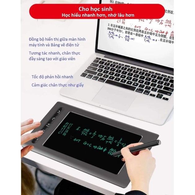 Bảng vẽ điện tử VSON WP9618 2.4G - Bảng vẽ hiển thị song song máy tính và bảng, giúp học sinh dễ sử dụng