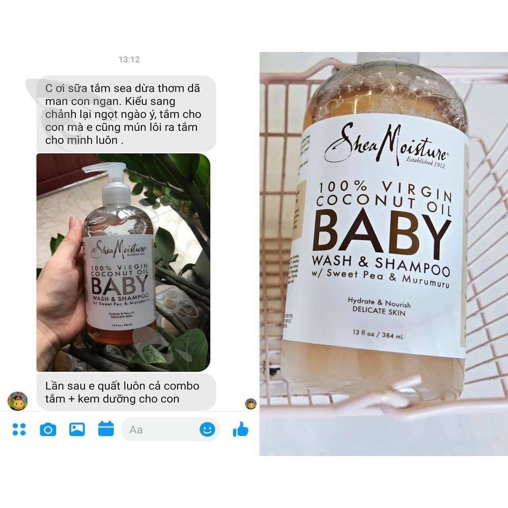 TCCN Sữa tắm gội - Lotion sơ sinh Shea moisture 384ML