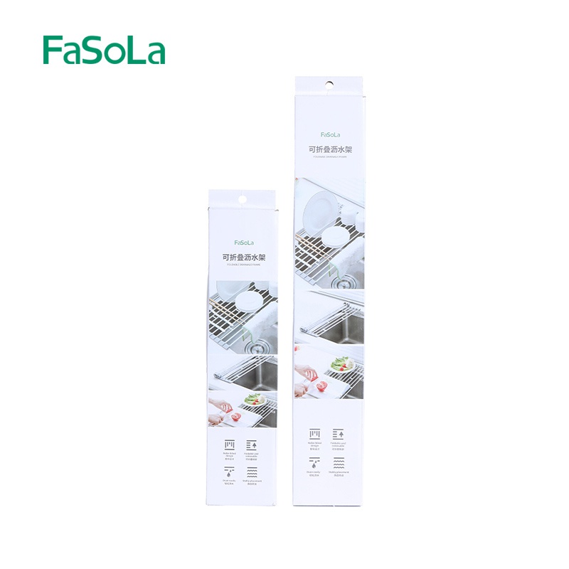 Giá gác lavabo phơi, úp chén đĩa gấp gọn FASOLA FSLYF-014C