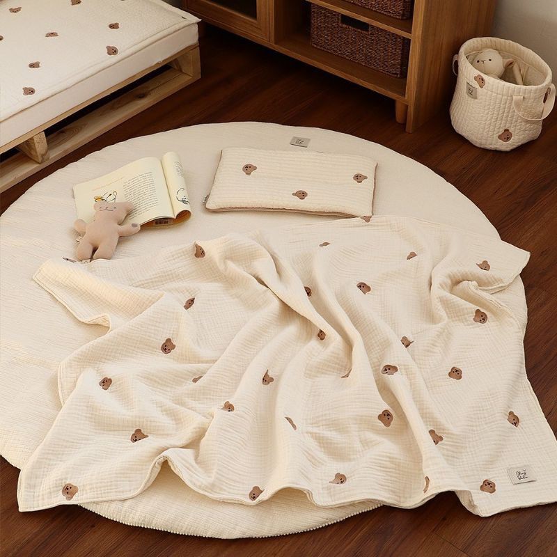 Gối Nằm Cho Bé/Gối Chữ Nhật Hàn CHEZBEBE 100% Cotton Lưới 3D Thoáng Khí Giúp Bé Nằm Thoải Mái, Êm Ái