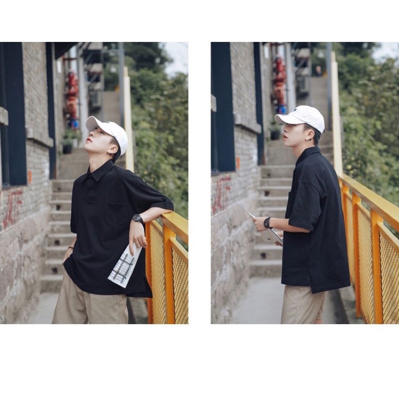 Áo polo nam nữ dáng siêu rộng  - áo thun có cổ form to bigsize - A1- trẻ trung - phong cách bụi-A1 | BigBuy360 - bigbuy360.vn