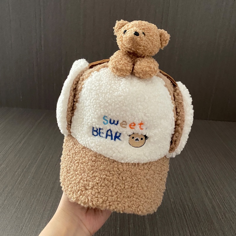 Mũ Nhung Che Tai Giữ Ấm Mùa Thu Đông Cho Bé Trai Và Bé Gái