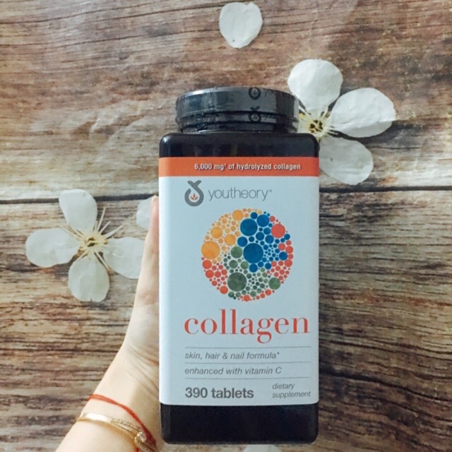 Viên Uống Youtheory Collagen 390 Viên collagen Type 1,2&amp;3