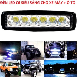 ĐÈN TRỢ SÁNG XE MÁY LED C6 MẪU MỚI SIÊU SÁNG