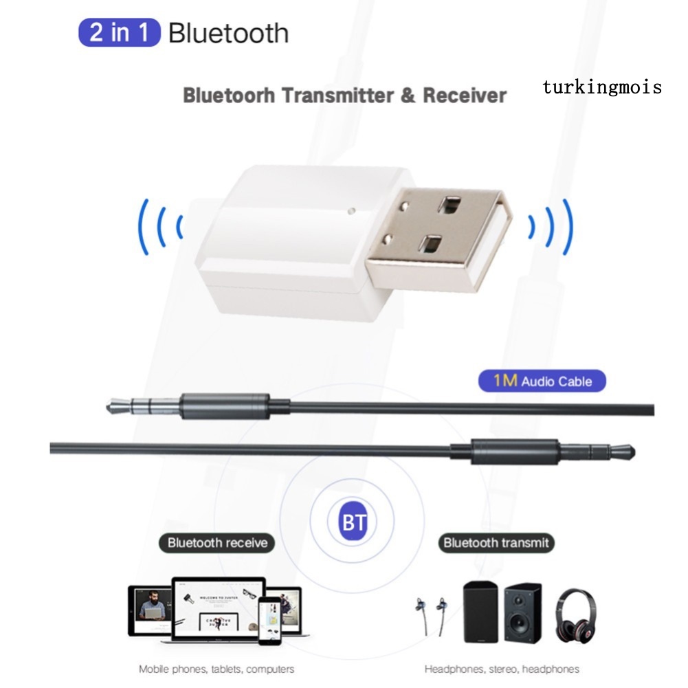 Bộ Thu Phát Âm Thanh Bluetooth 5.0 2 Trong 1 Cho Tv / Pc / Laptop