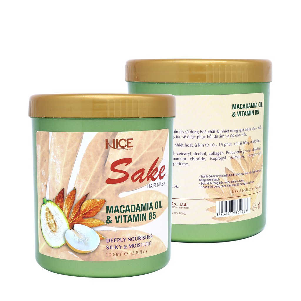Hấp dầu  mềm mượt, phục hồi khô xơ, hư tổn Hương Sa Kê NICE Hair Care Cream Sake scent 1000ml