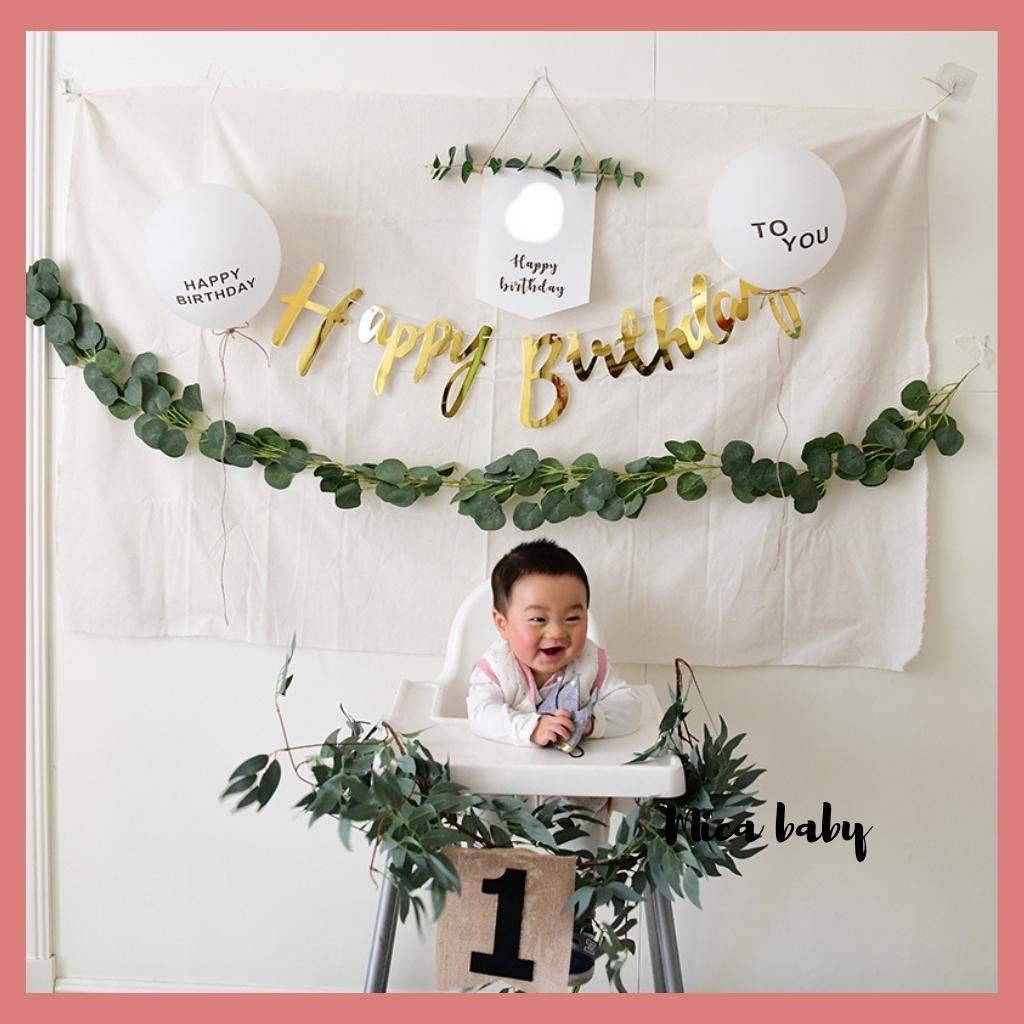 Cờ treo trang trí tiệc sinh nhật cho bé Mica baby