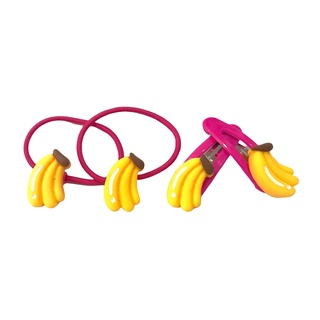 Set 2 kẹp tóc 2 thun cột tóc em bé mẫu trái cây DTOnline (ngẫu nhiên)