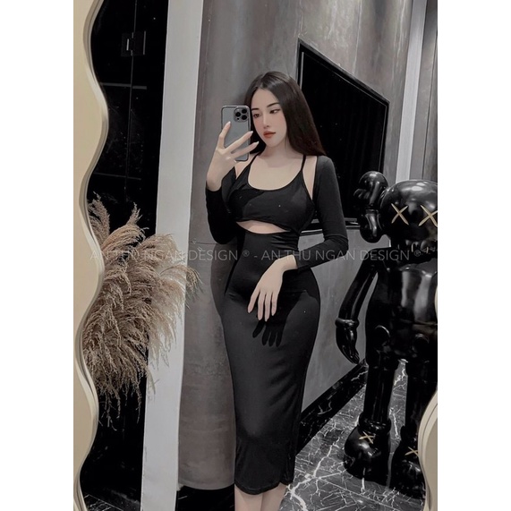 Váy body chất zip