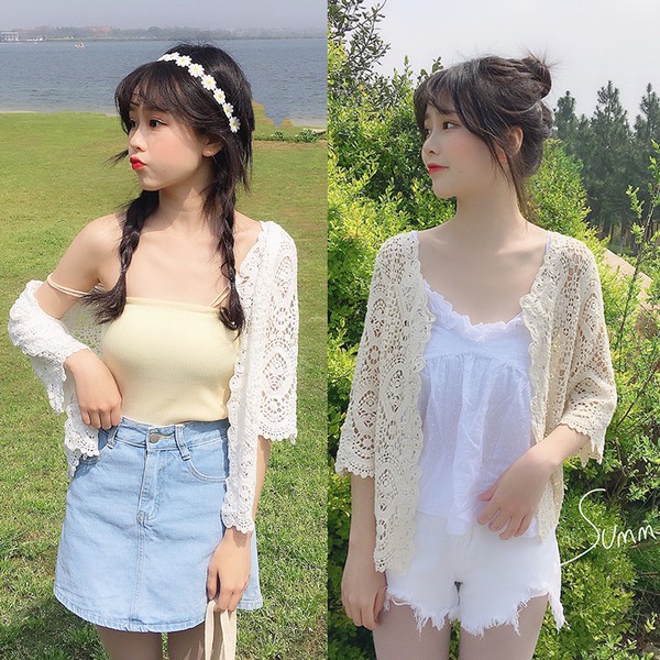 Áo khoác ren kiểu Kimono thời trang cho nữ | BigBuy360 - bigbuy360.vn