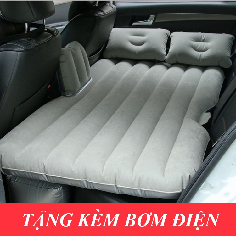 Đệm hơi giường hơi ô tô Kèm 1 Bơm điện+ 2 gối + 2 miếng vá