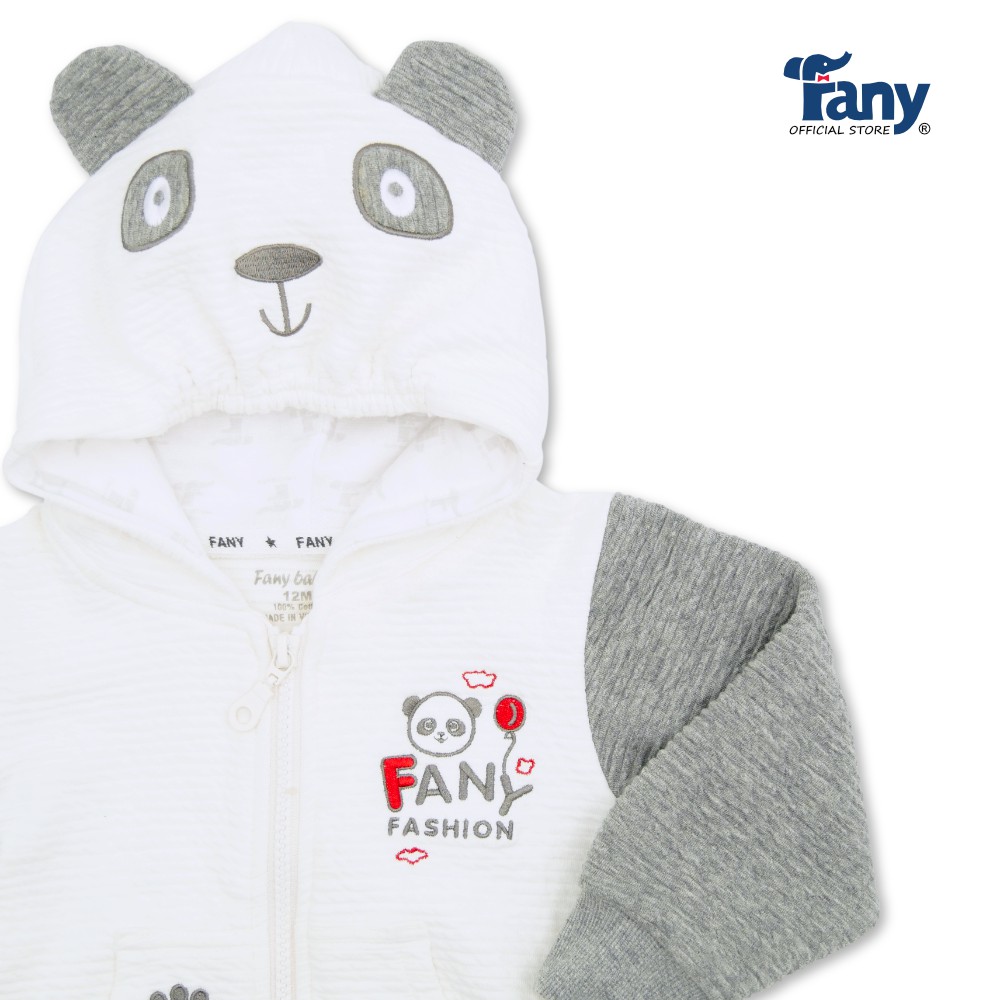 Áo khoác thêu Panda Fany® size 6M-3T cho trẻ 3 tháng - 3 tuổi 100% cotton mềm mại giữ ấm tốt điều hòa thân nhiệt